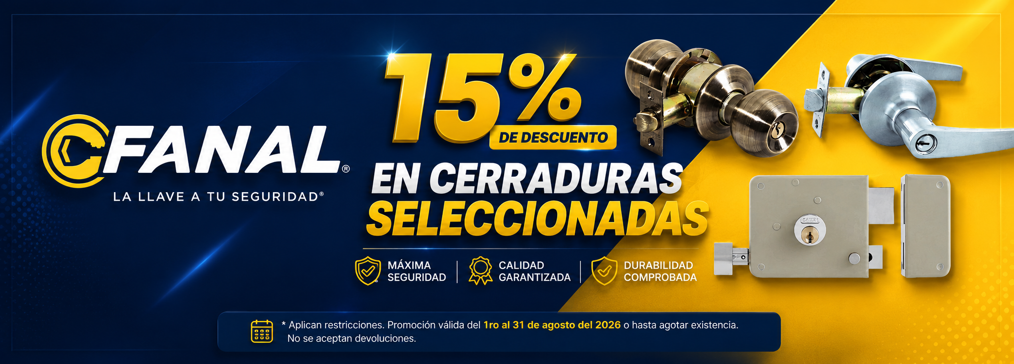 15% de descuento en cerraduras Fanal seleccionadas