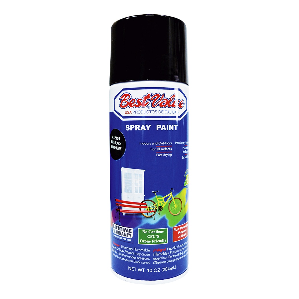 [A12104] Pintura Spray Negro Mate. 10 Oz. (en Spray)