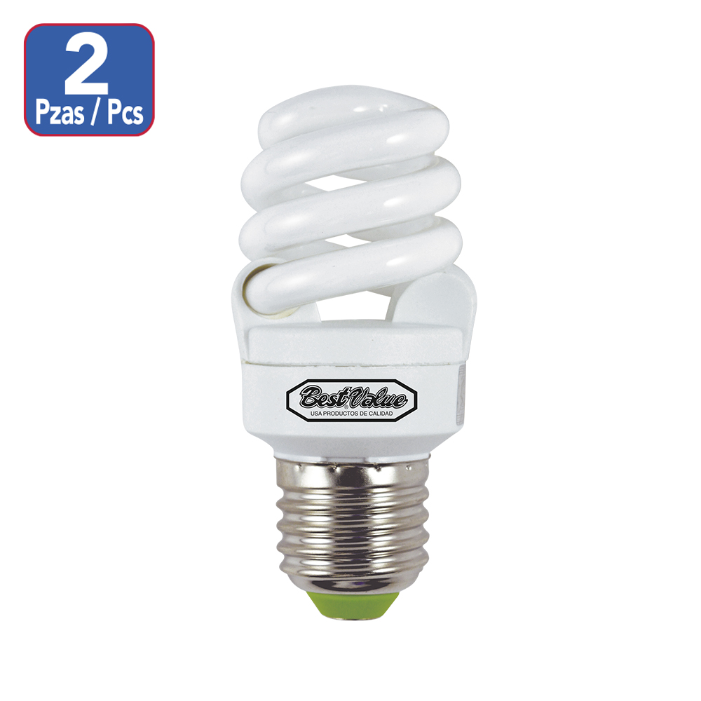 [E33019D] Ahorrador Espiral 9w Dl E-27 Duopack. Blanco.