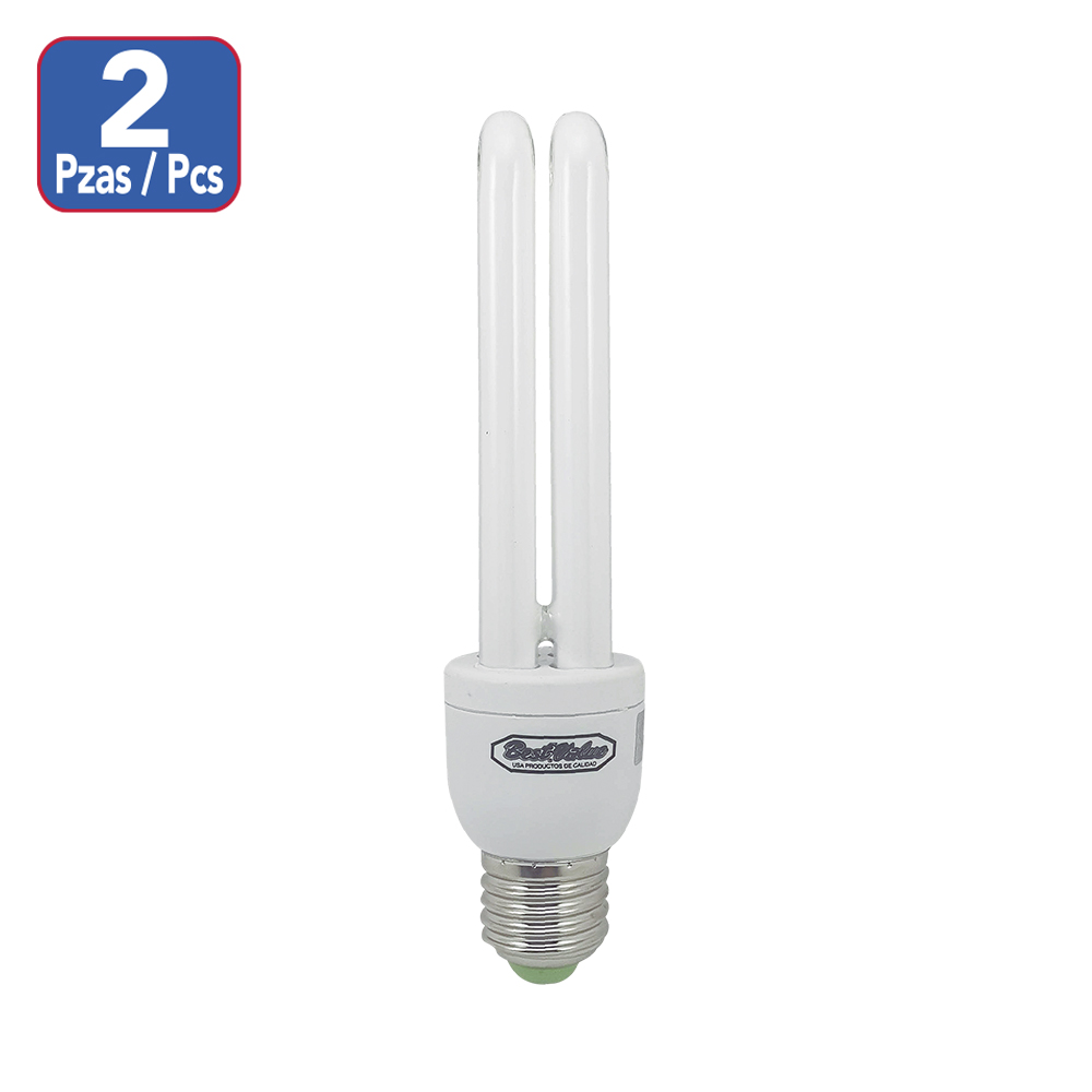 [E33050D] Ahorrador 2-u 15w Dl E-27 Duopack. Blanco.