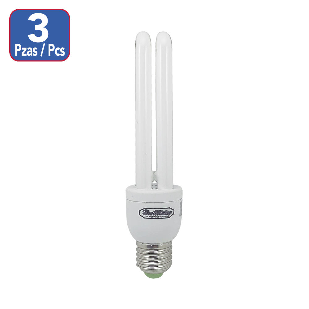 [E33050T] Ahorrador 2-u 15w Dl E-27 Triopack. Blanco.