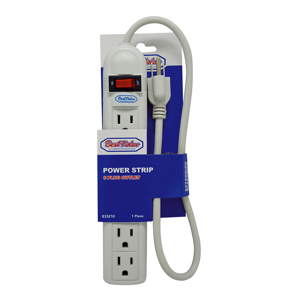 [E33210] Extension 6 Plug Crema. Blanco.
