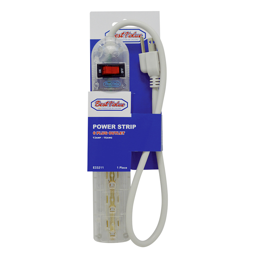 [E33211] Extension 6 Plug Transpare. Transparente.