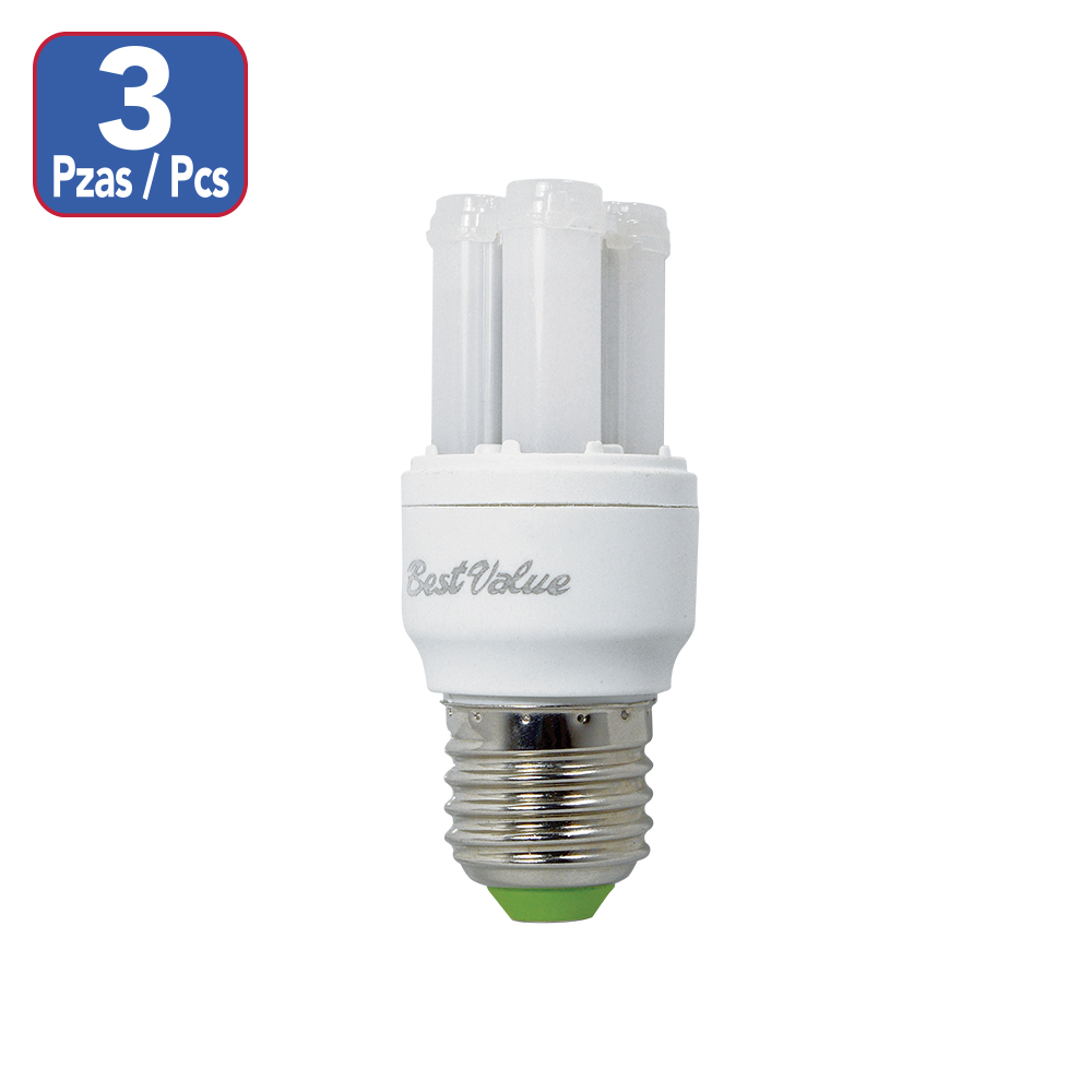 [E33390T] Led Mini 5w 6400k 400l 3-pack E27. Blanco.