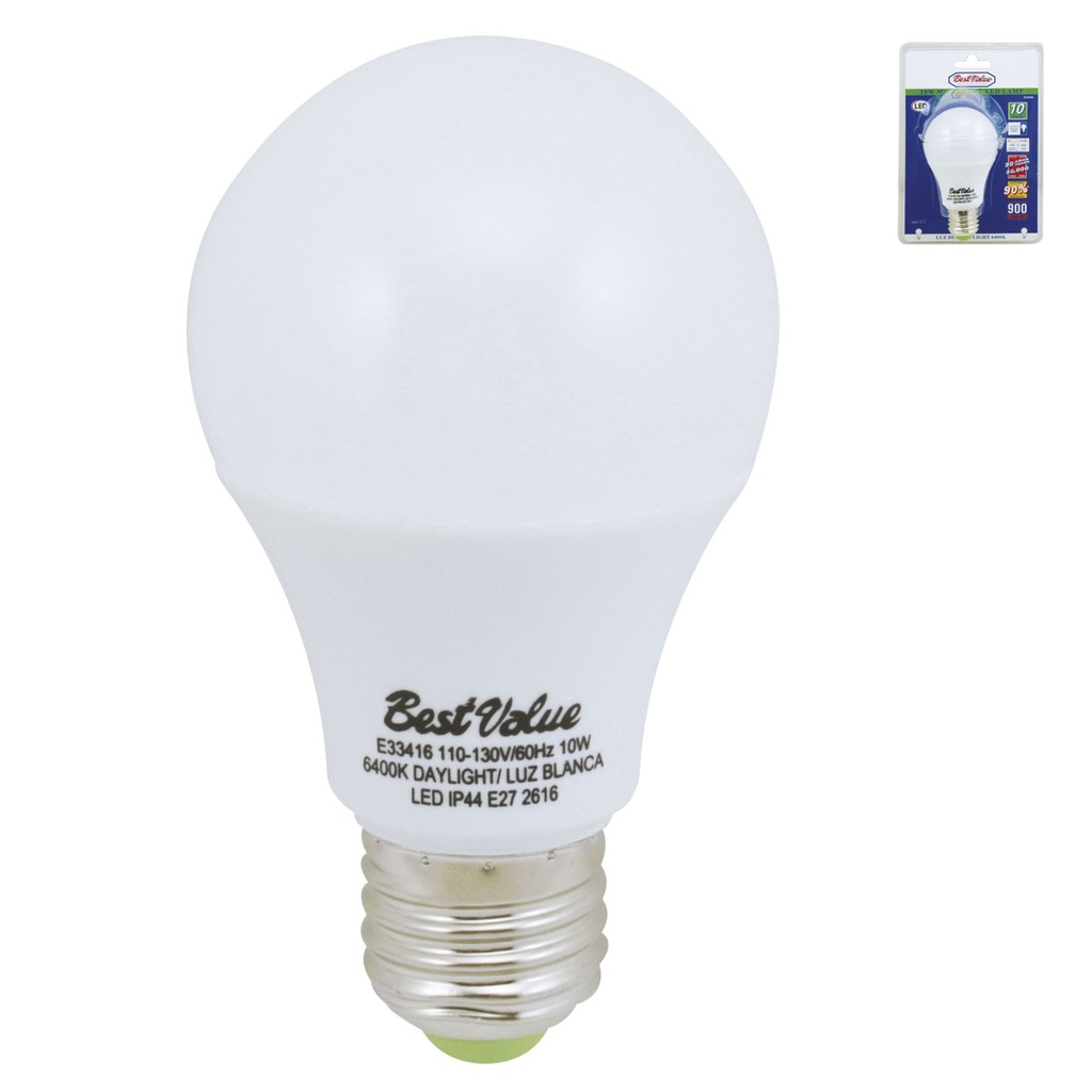 [E33416] Led 10w E27 6400k. Blanco.