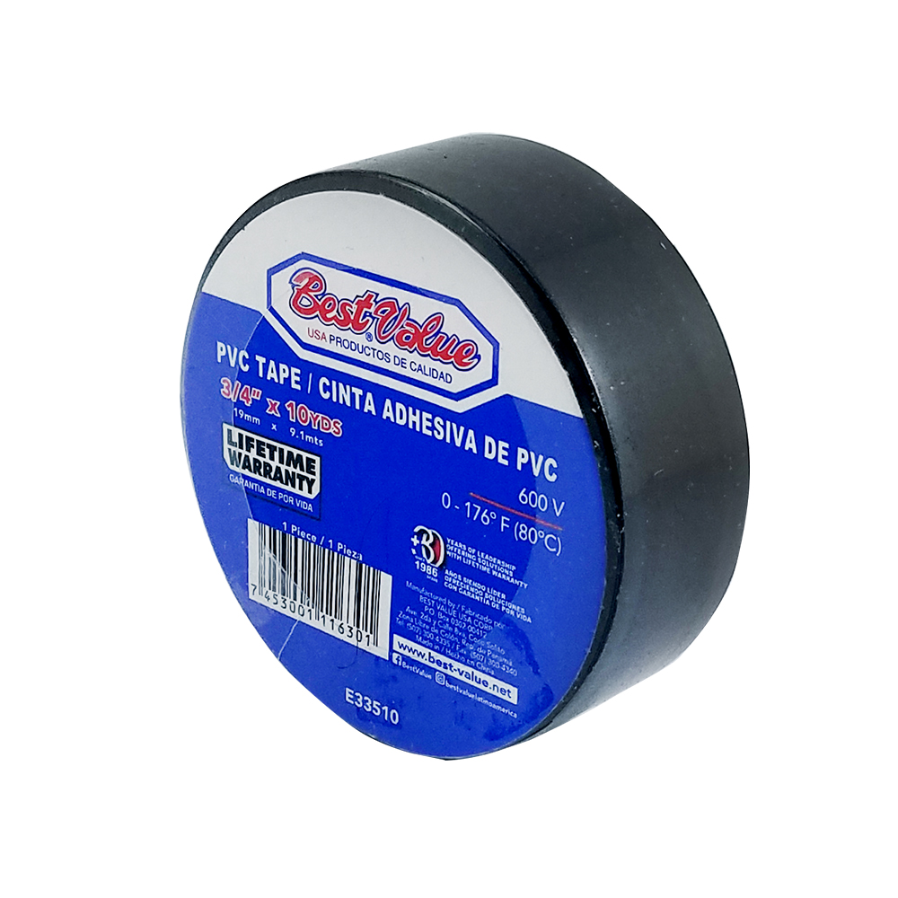[E33510] Tape Electrico 10yds Negro. 3/4(19mm)
