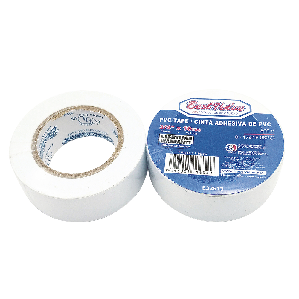 [E33513] Tape Electrico 10yds Blanco. 3/4(19mm)