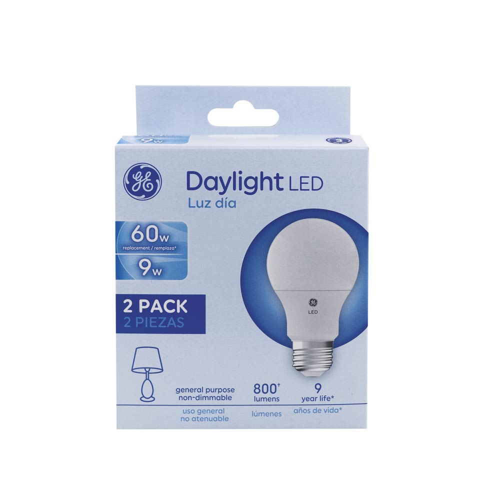 [E50016] Led Ge 9w A19 6500k 800lm Ul 2 Pack 93131592. Blanco. 10w