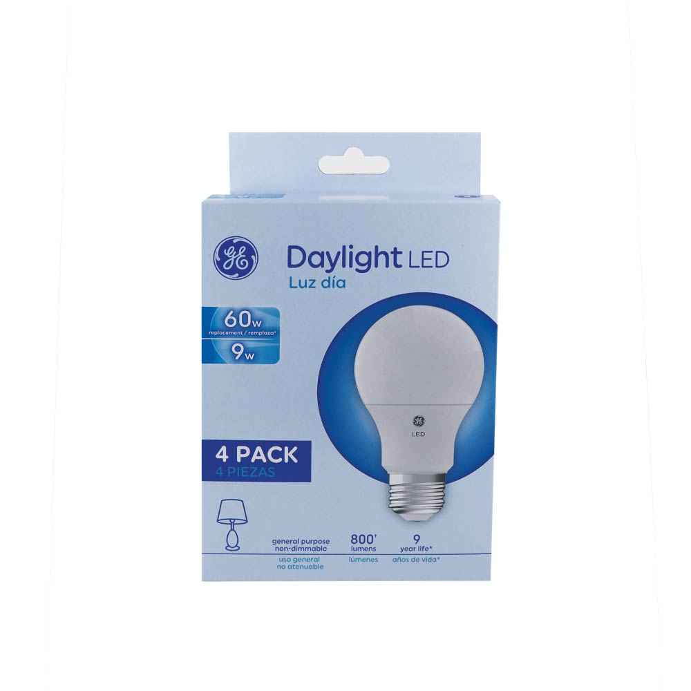 [E50017] Led Ge 9w A19 6500k 800lm Ul 4 Pack 93131593. Blanco. 10w