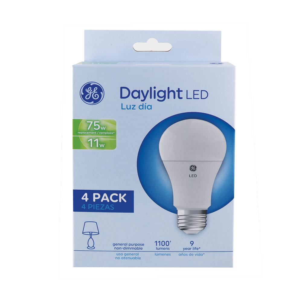[E50026] Led Ge 11w A19 6500k 1100lm Ul 4 Pack 93131596. Blanco. 12w