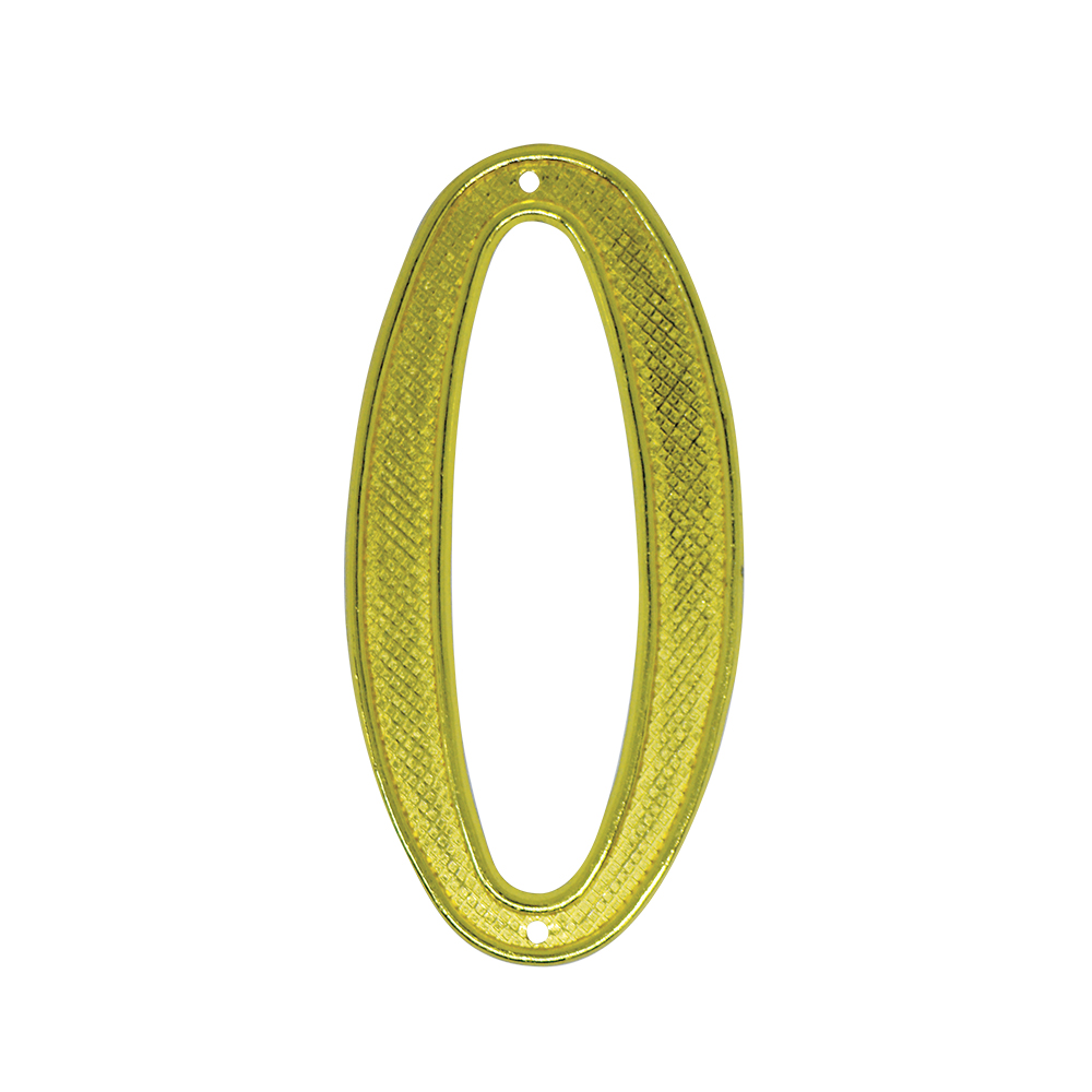 [F01100] Numero 0 Para Puerta Dorado Con Clavitos. Dorado.