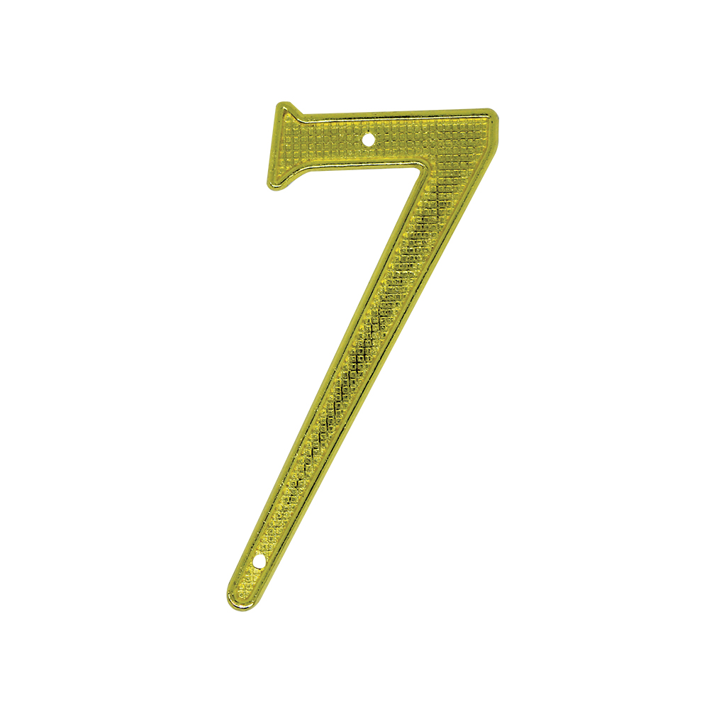 [F01107] Numero 7 Para Puerta Dorado Con Clavitos. Dorado.