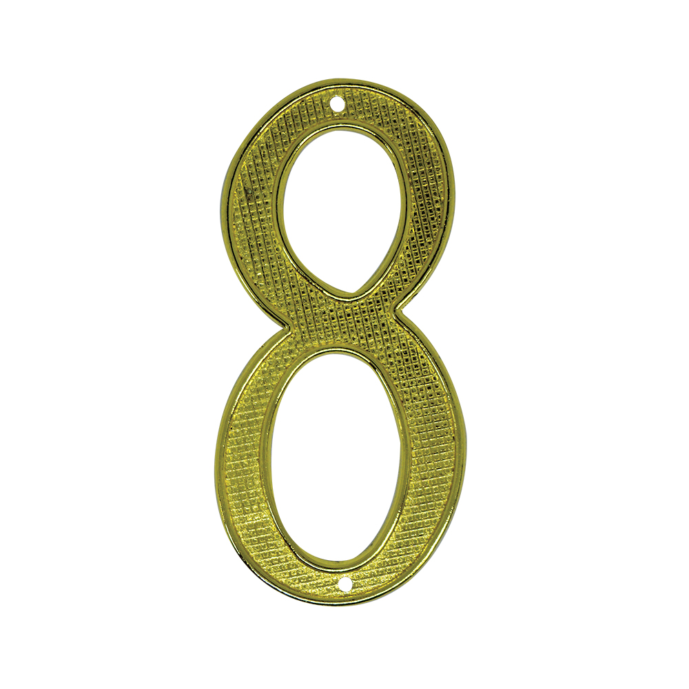 [F01108] Numero 8 Para Puerta Dorado Con Clavitos. Dorado.
