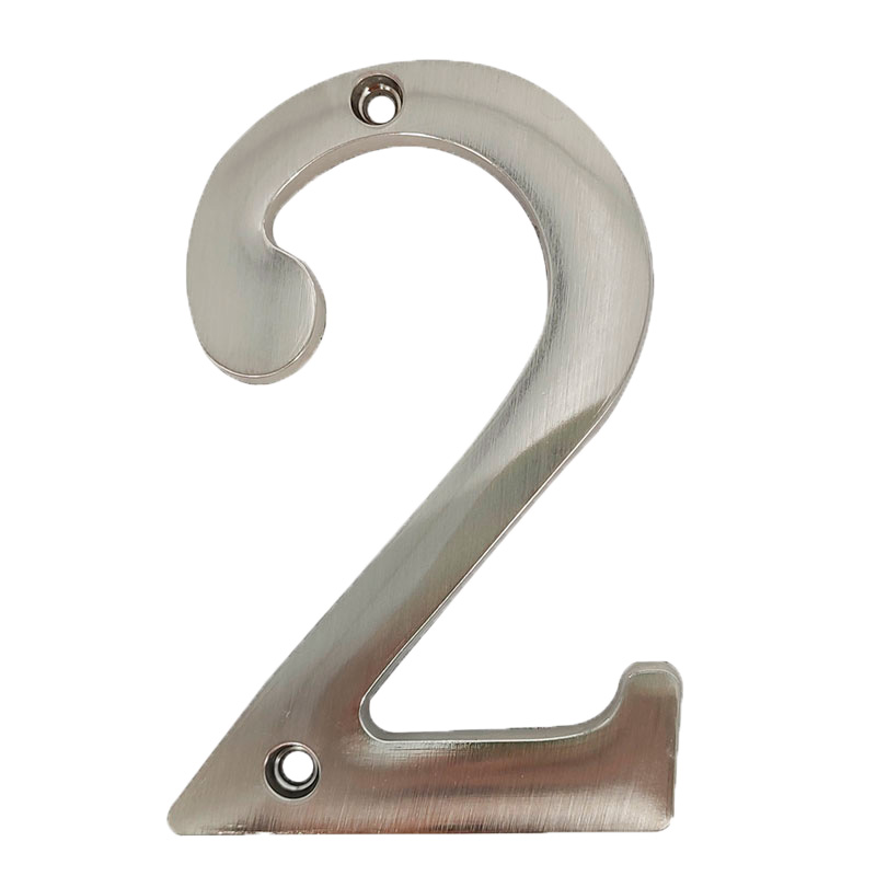 [F01122] Numero 2 Para Puerta Niquelado 4. Niquelado.