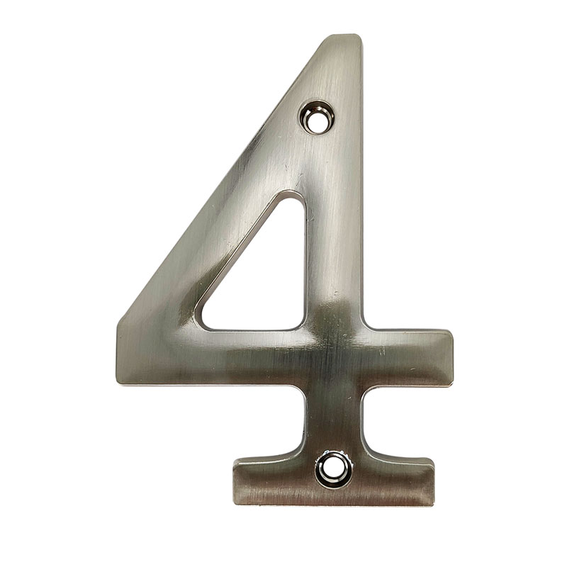 [F01124] Numero 4 Para Puerta Niquelado 4. Niquelado.
