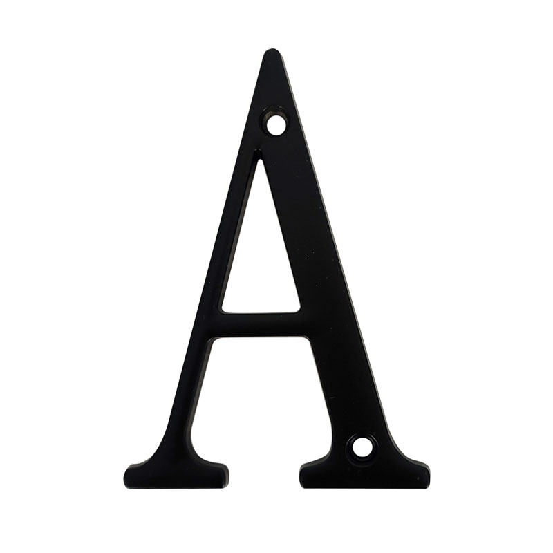 [F01150] Letra A Para Puerta Negro 4. Mate.