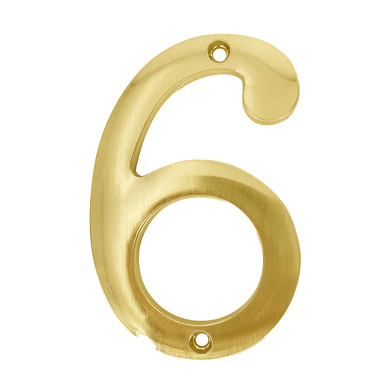 [F01166] Numero 6 Para Puerta Satinado 4. Satinado.
