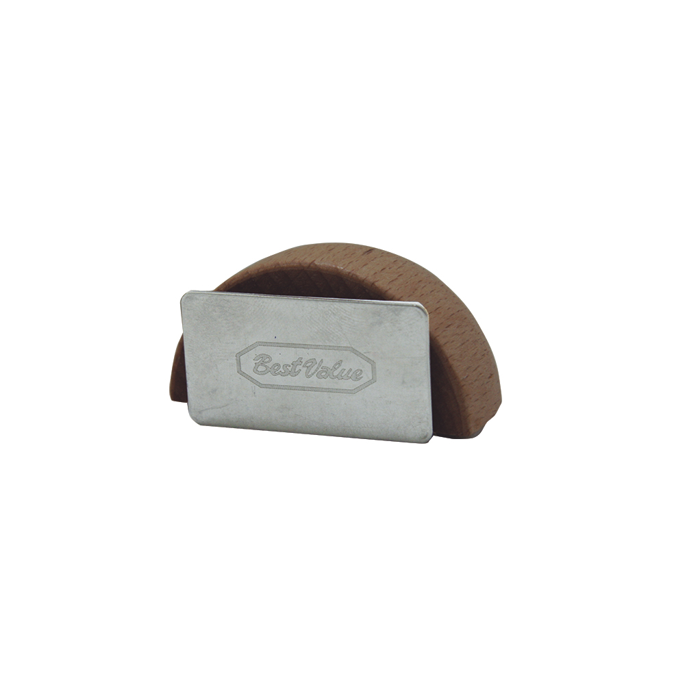 [F01209] Tope Para Puerta Media Luna Magnet Madera Oscura. 1-6/8 X 1-1/4