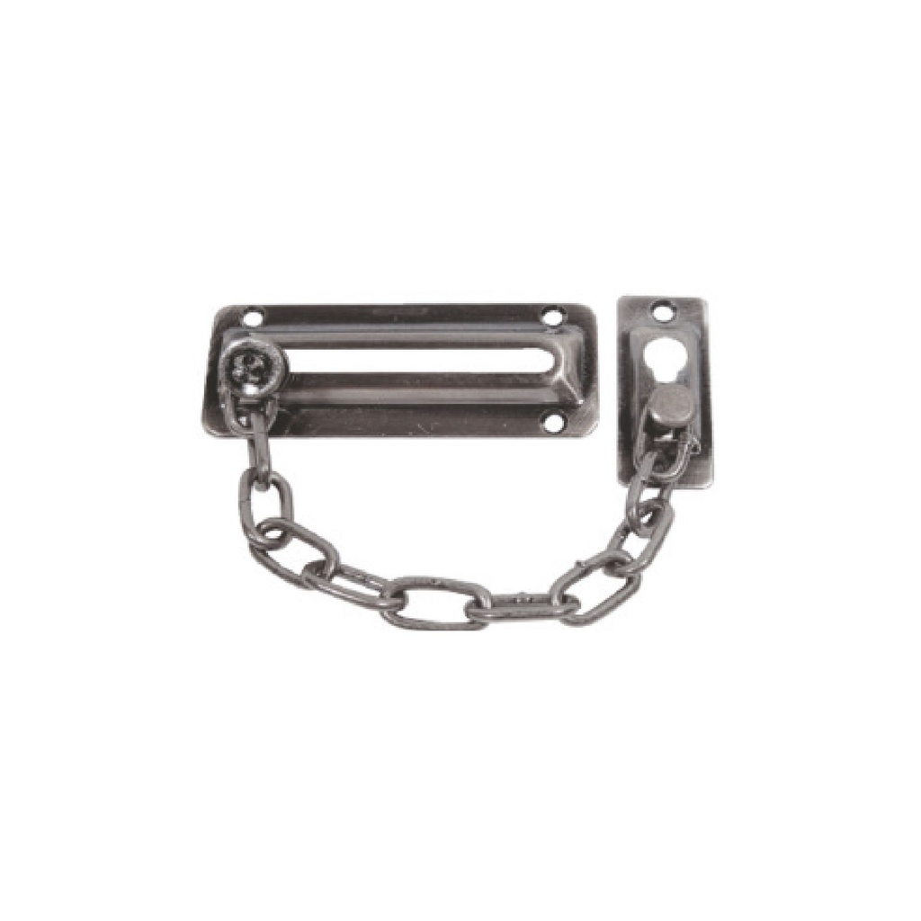 [F013132] Cadena D/seguridad Plateada Para Puerta. Niquelado. 4-1/2