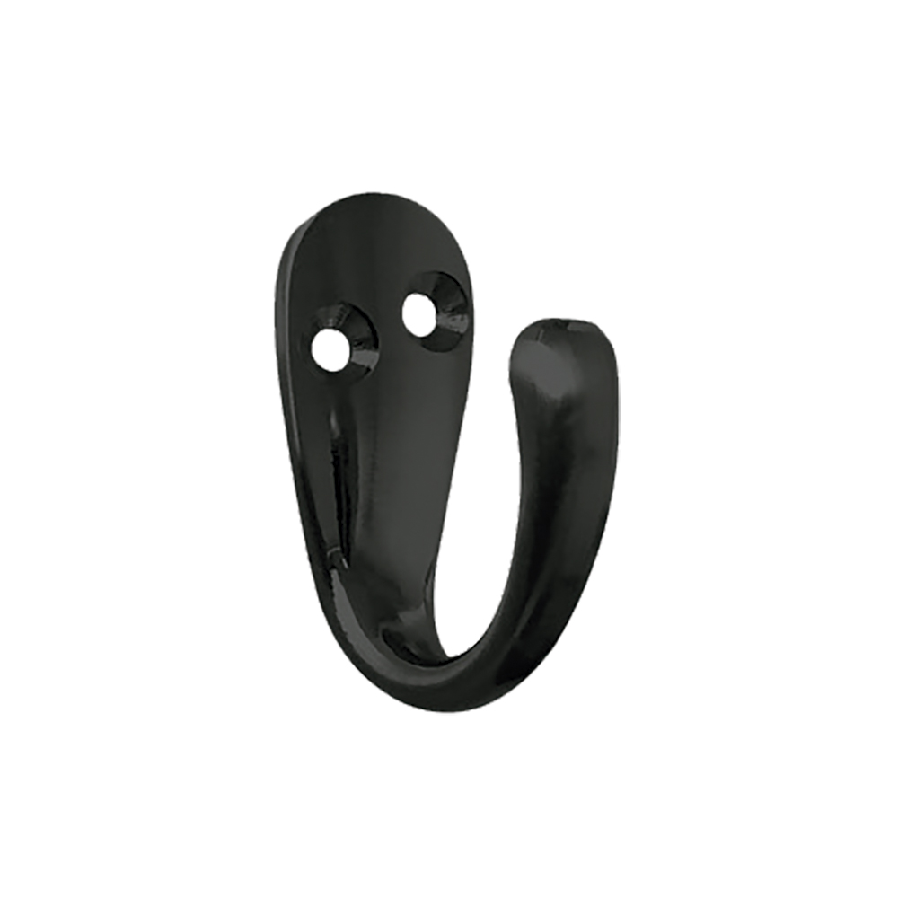 [F01441BL] Gancho Sencillo Para Colgar Bl. Negro. 1-1/2(38mm)