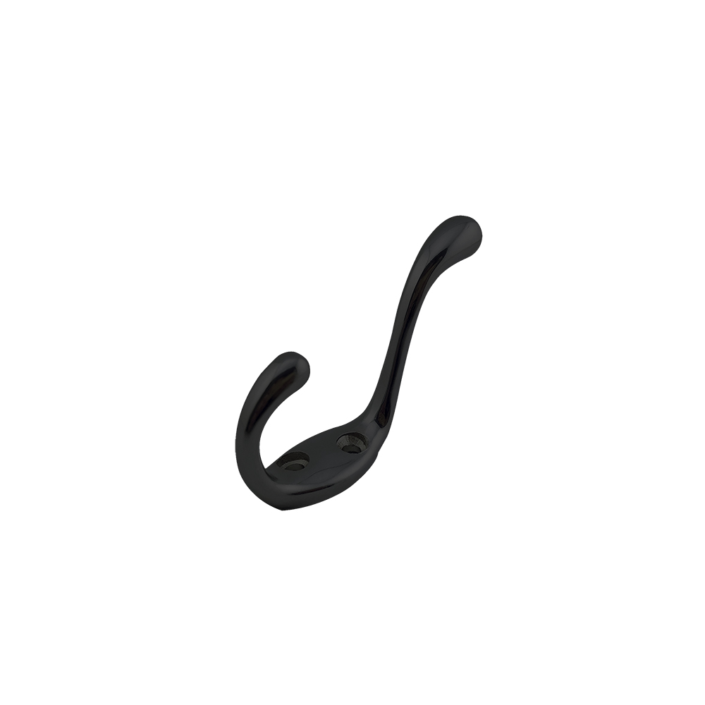 [F01445BL] Gancho Doble Para Colgar Bl. Negro. 3-1/2(88mm)