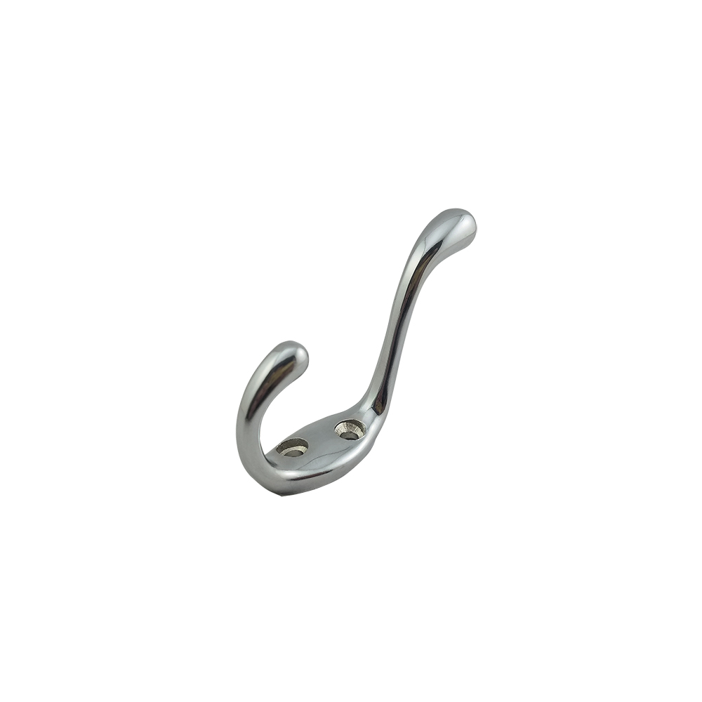 [F01445SN] Gancho Doble Para Colgar Sn. Niquelado. 3-1/2(88mm)