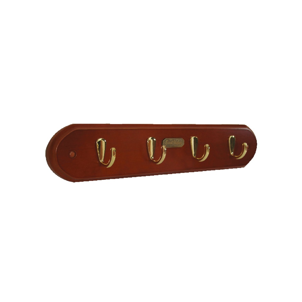 [F01446] Juego De Ganchos Dorado Con Madera. Base Chocolate Claro - Dorado. 16. 50 X 3. 25