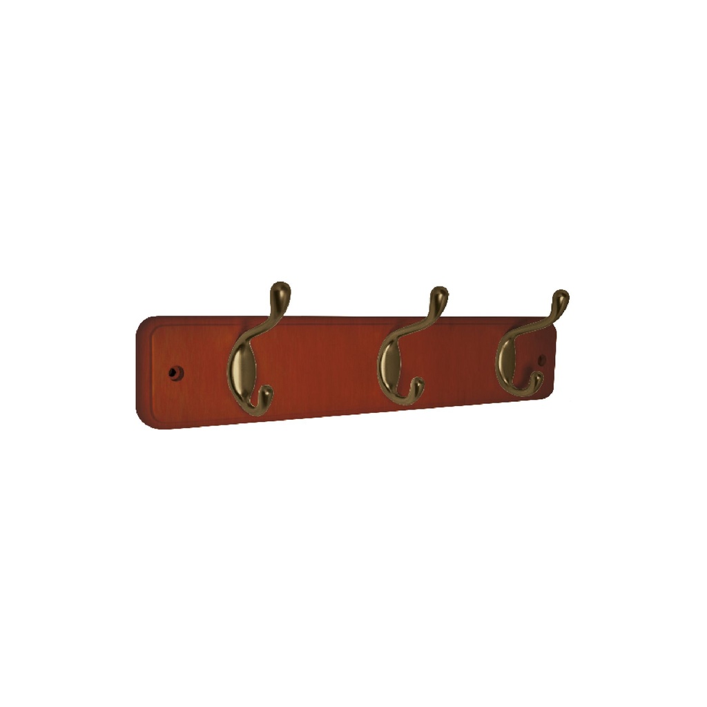 [F01471] Juego D/ganchos Broncead Con Madera Choco Clara. Base Chocolate Claro - Ganchos Acabado Bronceado. 13 X 2. 75