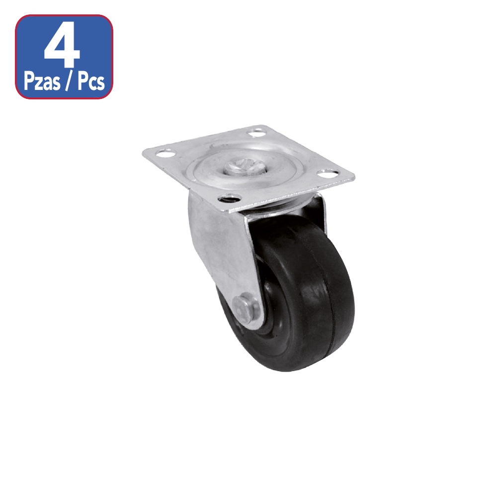 [F01505] Juego Rodaja Plana Plataforma 1-1/2(4pc). Negro. 1-1/2