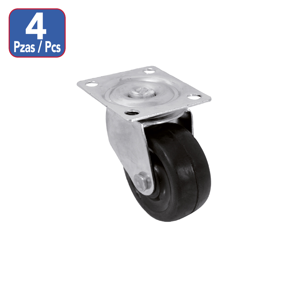 [F01506] Juego Rodaja Plana Plataforma 2 (4pc). Negro.