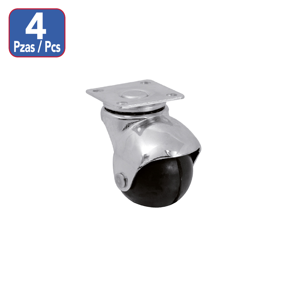 [F01517] Juego Rodaja Bola Plataforma 1-1/2 (4pc). Negro.