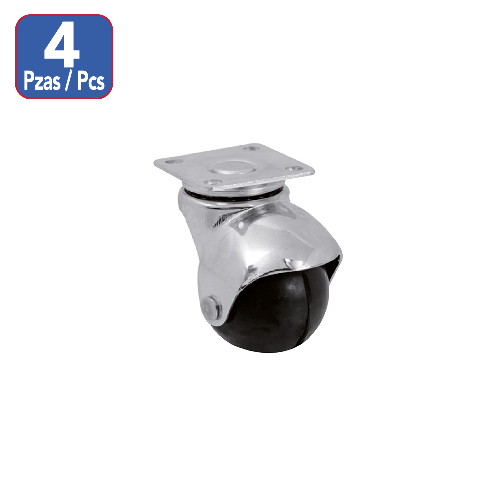 [F01518] Juego Rodaja Bola Plataforma 2 (4pc). Negro.