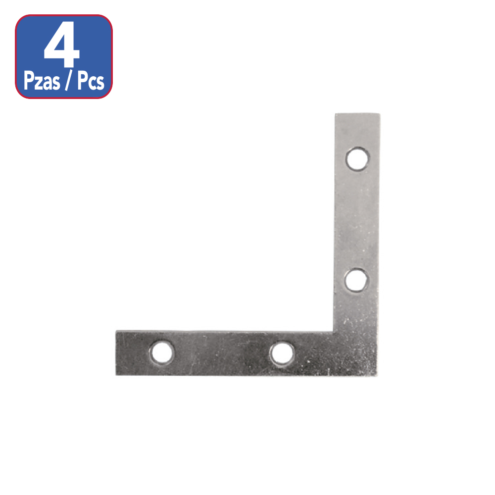 [F01632] Angulo Plano 2 (4pcs) Con Tor. Cromado.