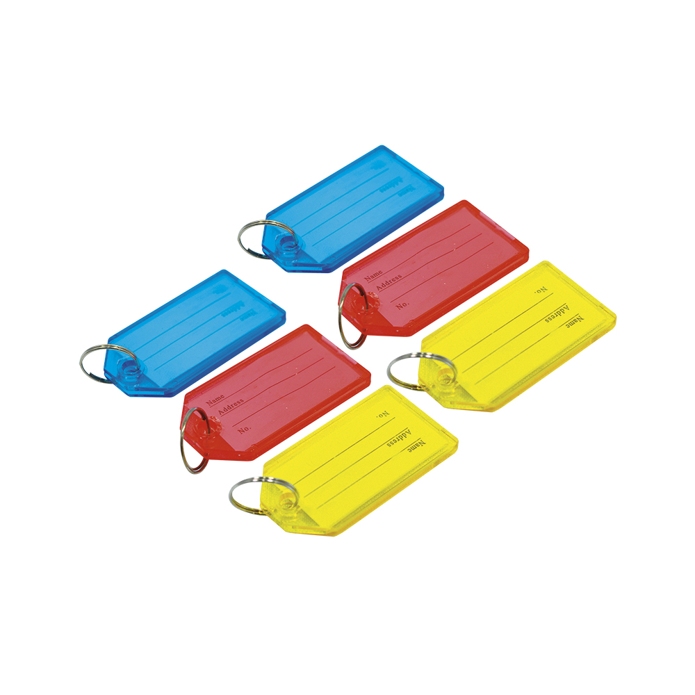 [F01903] Llaveros Plasticos Pesado(blister/6pcs). Colores Surtidos. 6 Pzas