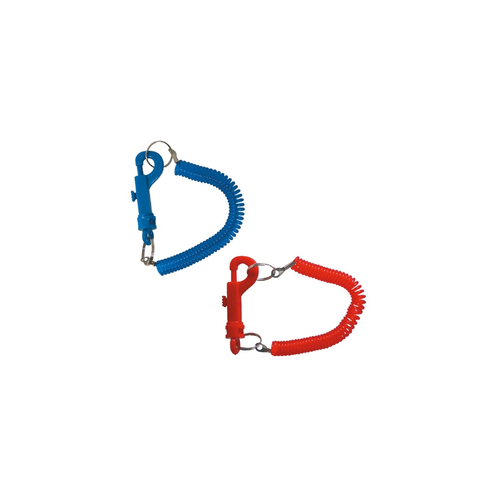 [F01905] Llavero Con Espiral Plastico (1pcs). Rojo Y Azul. 2 Pzas