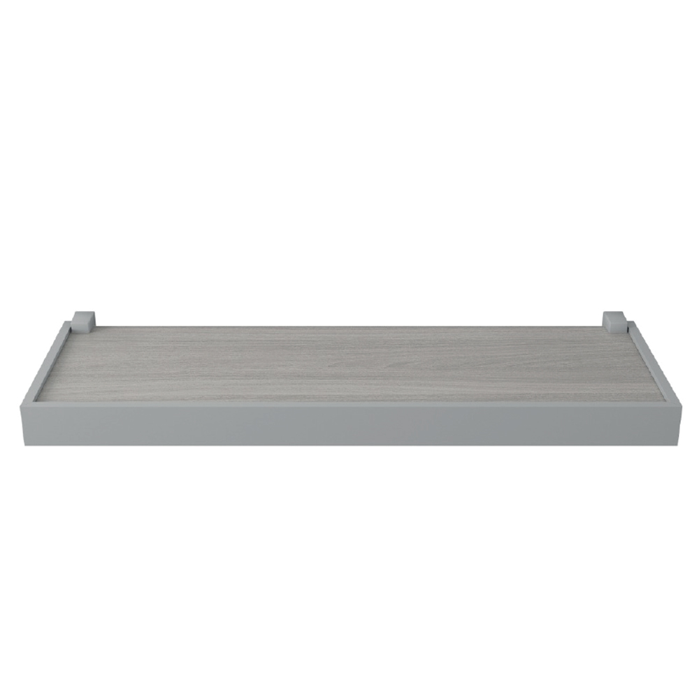 [F02029] Repisa Duetto 1,5x20x60cm Gris Borde Gris. Gris/gris. 1. 5x20x60cm