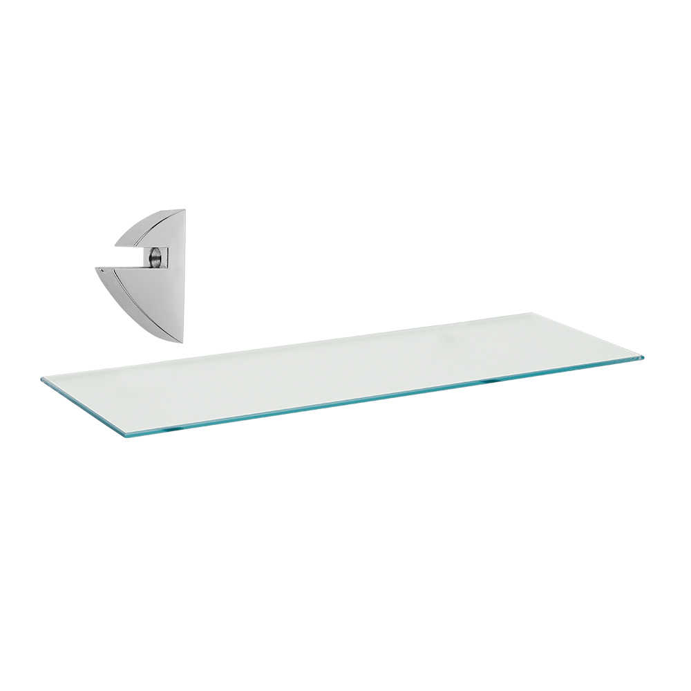 [F02110] Repisa De Vidrio Recta 0. 8x20x40cm Con S Cromo