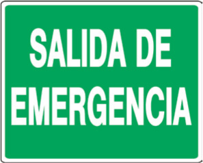[F08101] Letrero (salida De Emergencia). Verde-blanco. Salida Emergencia