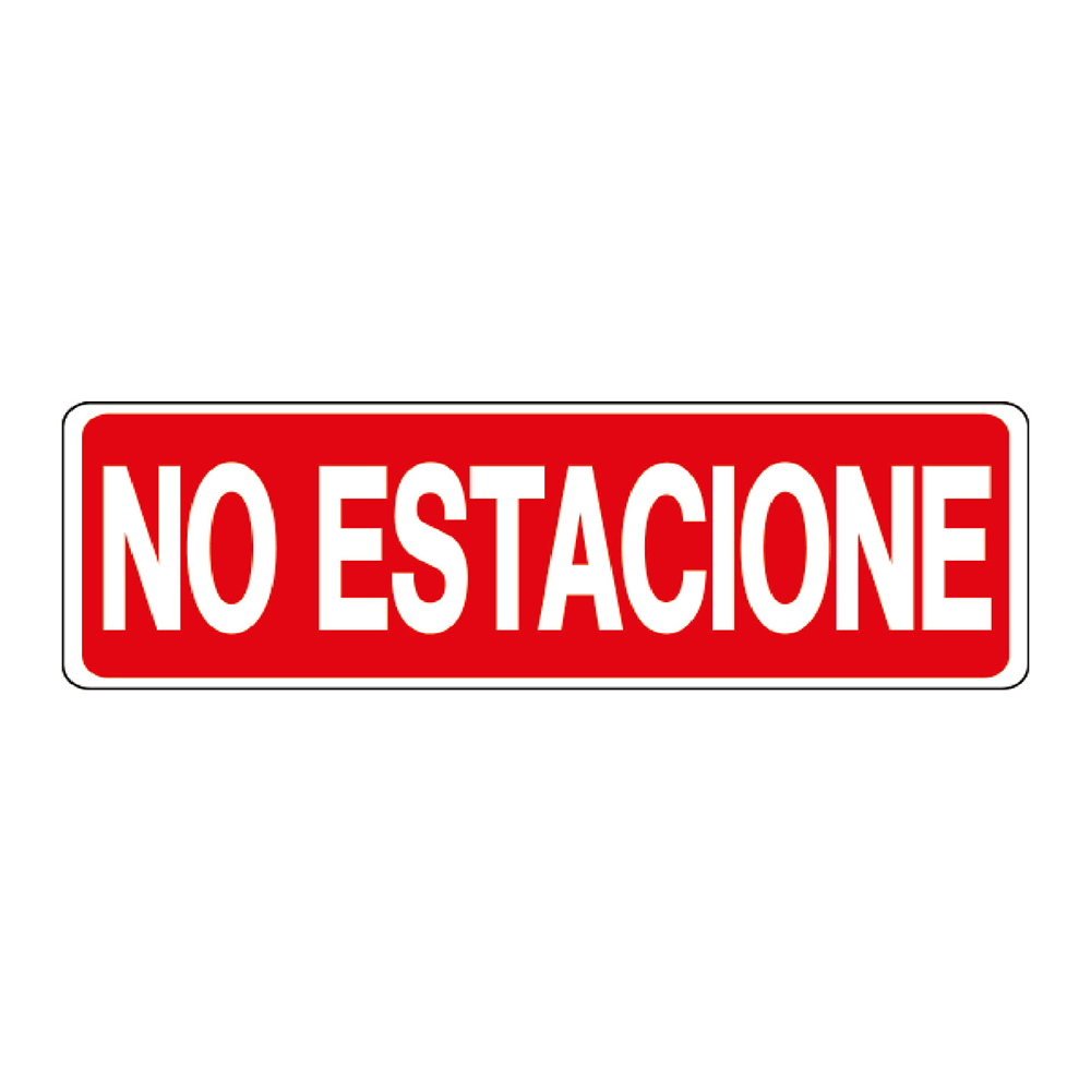 [F08112] Letrero No Estacione 4-3/4 X 14. Pvc Rígido. 12cm 36cm