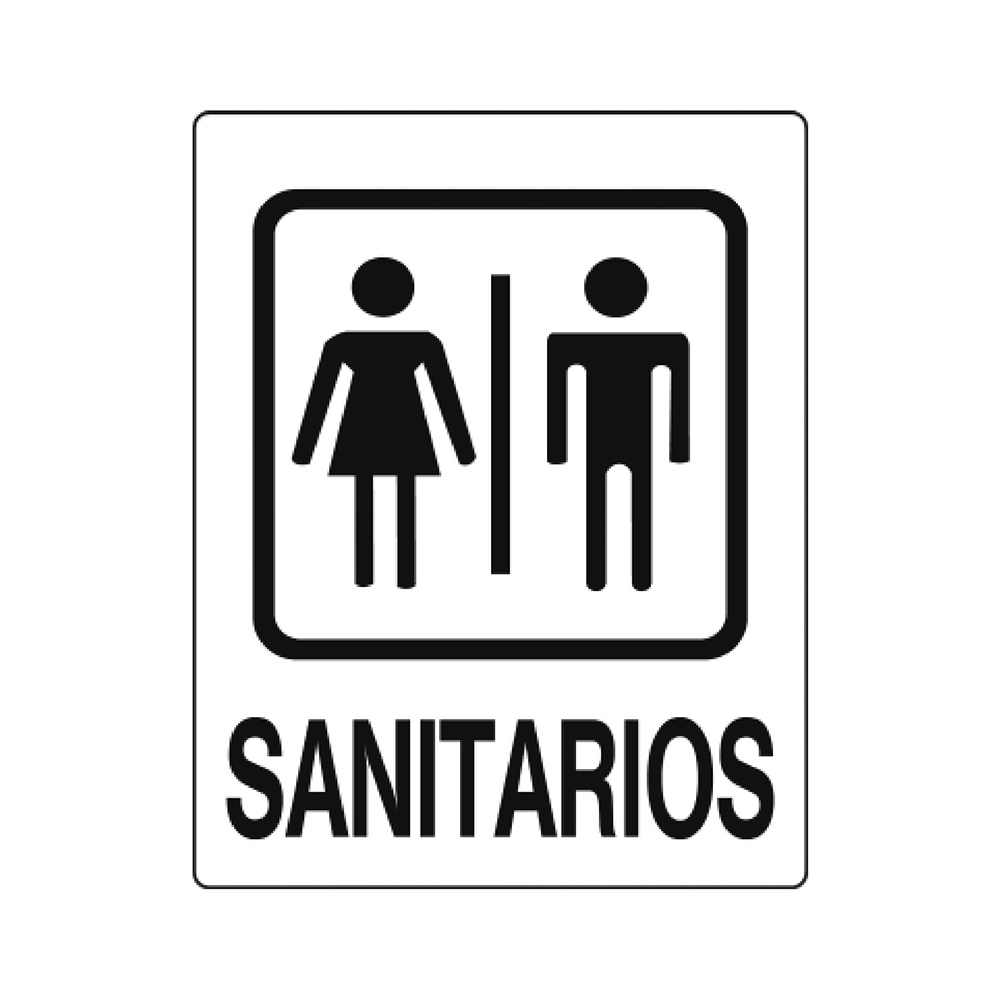 [F08130] Letrero (sanitarios). Pvc Rígido. 15cm X 19cm