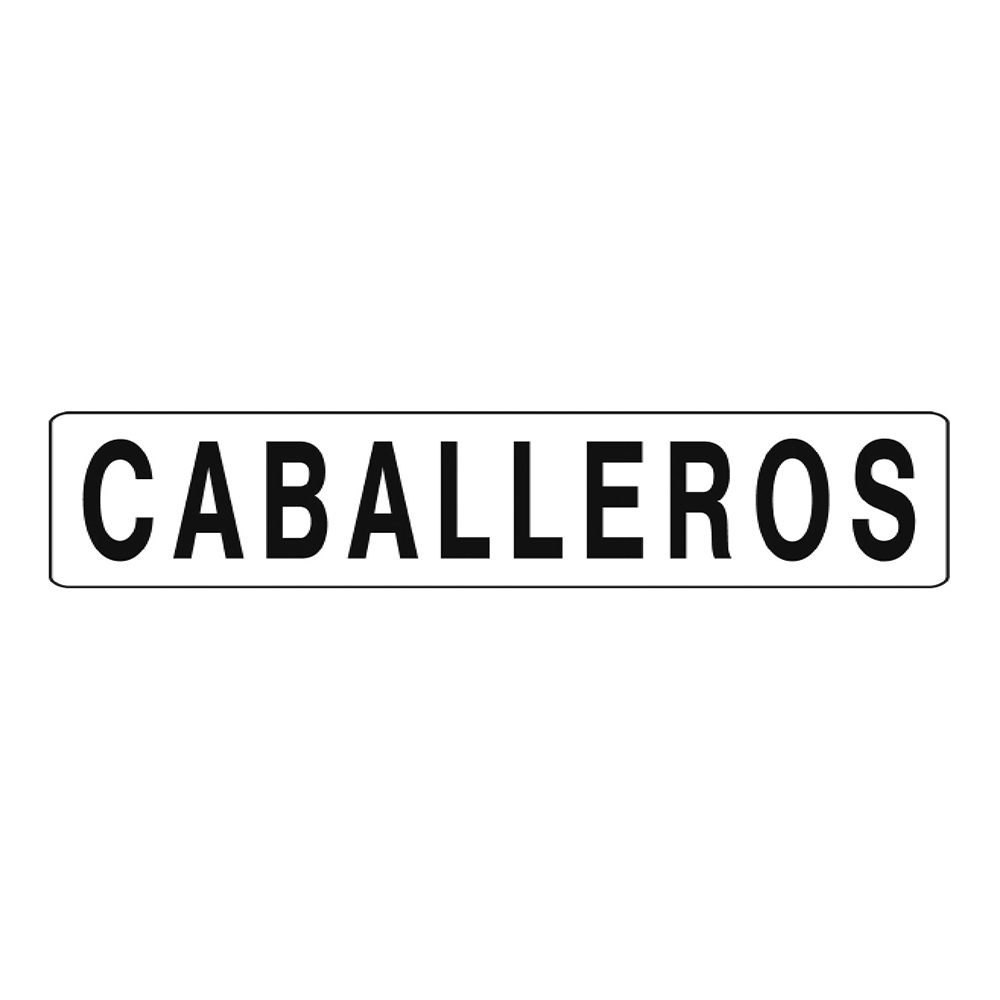 [F08134] Letrero Caballeros 2-3/8 X 8. Pvc Rígido. 20cm 6cm