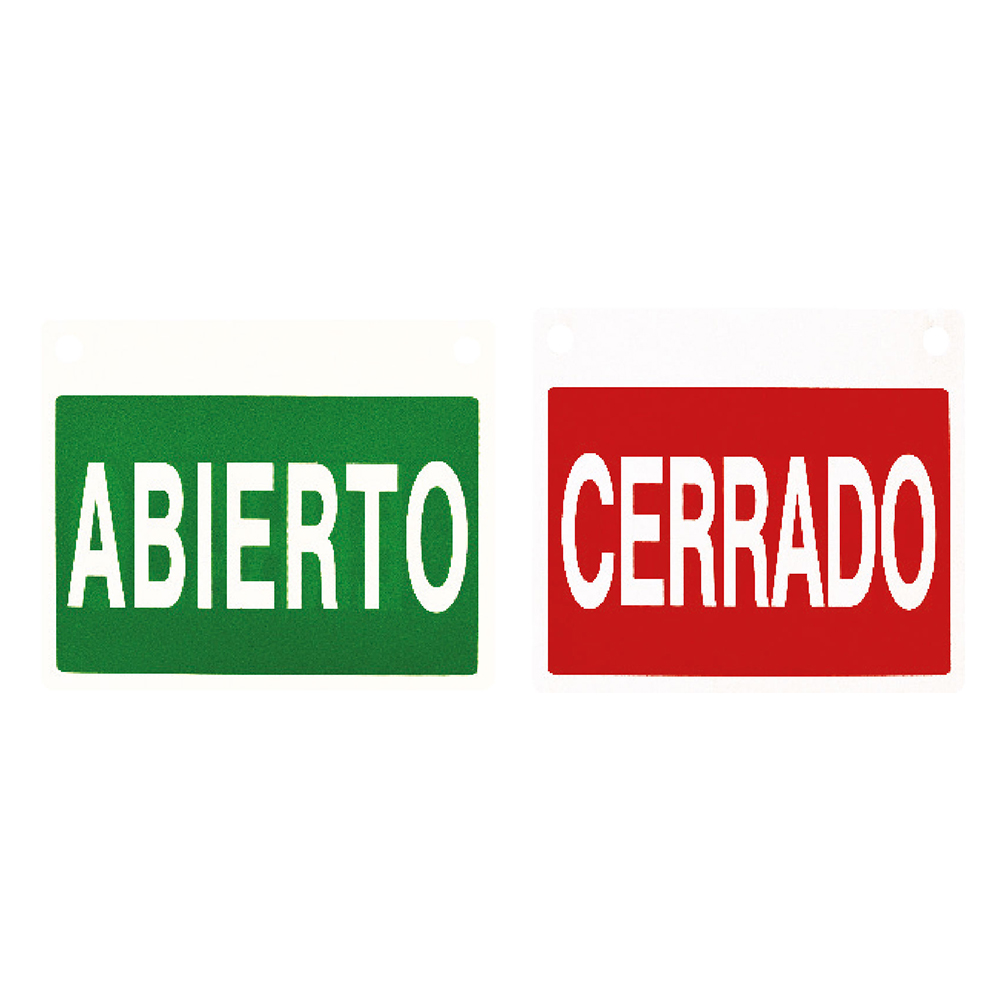 [F08137] Letrero (abierto/cerrado). Pvc Rígido. 15cm X10cm