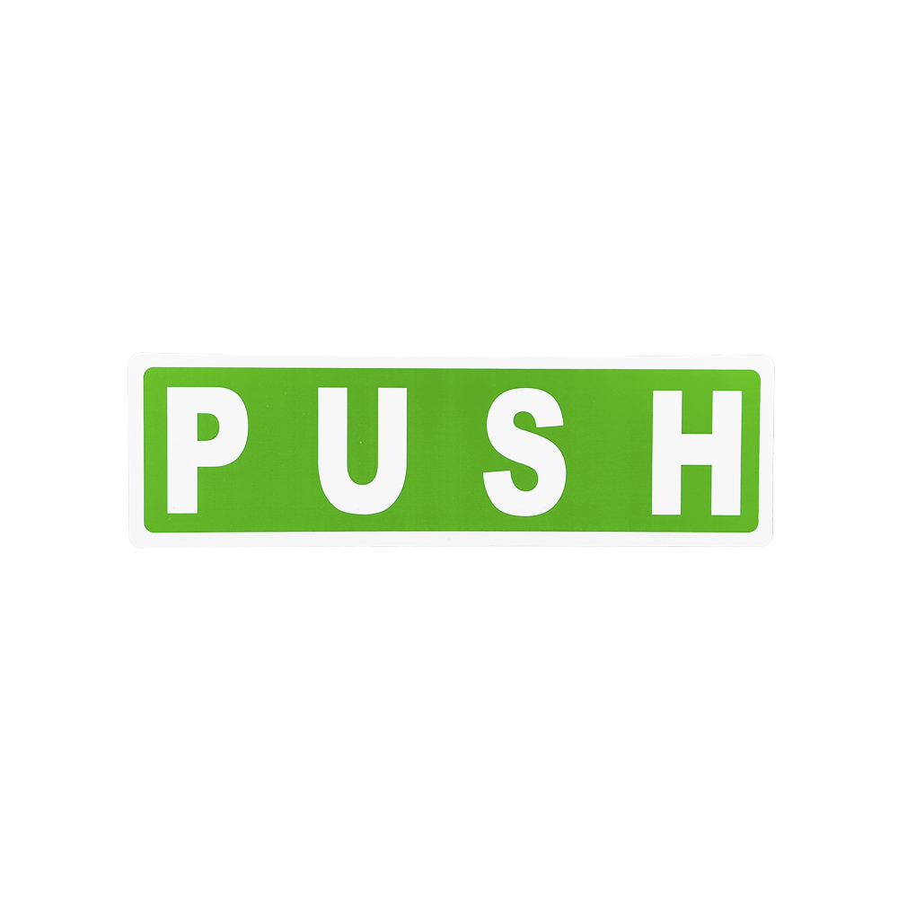 [F08203] Letrero De Informacion Push. Verde-blanco. Push