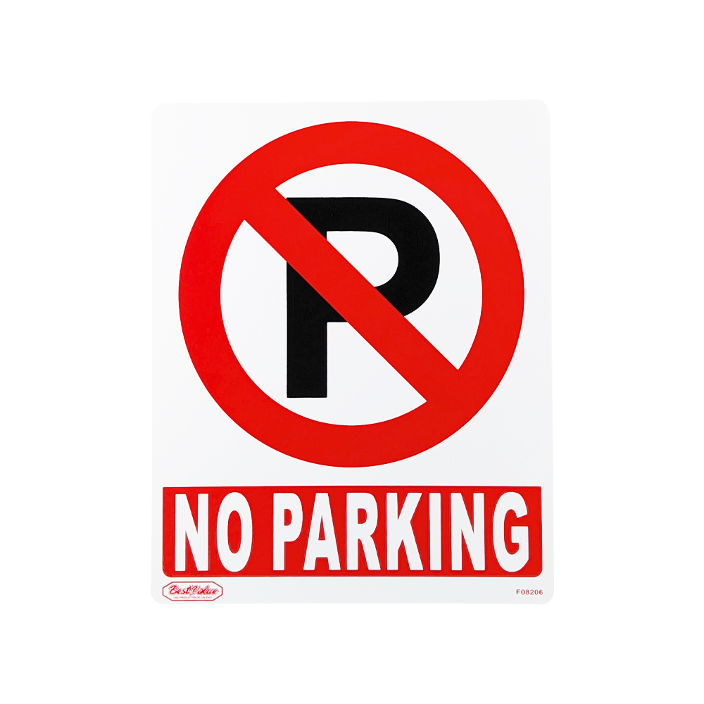 [F08206] Letrero De Informacion No Parking 25x20cm. Pvc Rígido. 25cm X 20cm