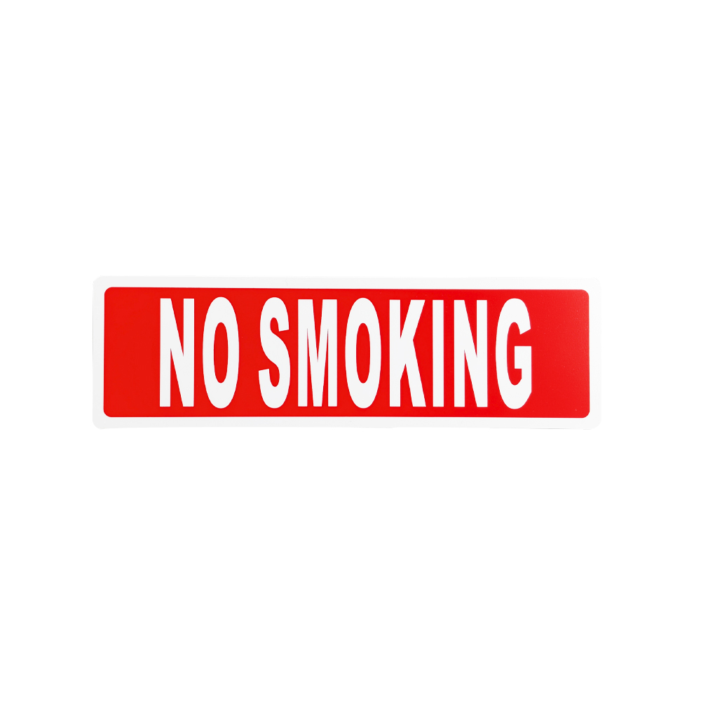[F08209] Letrero De Informacion No Smoking 6x20cm. Pvc Rígido. 6cm X 20cm