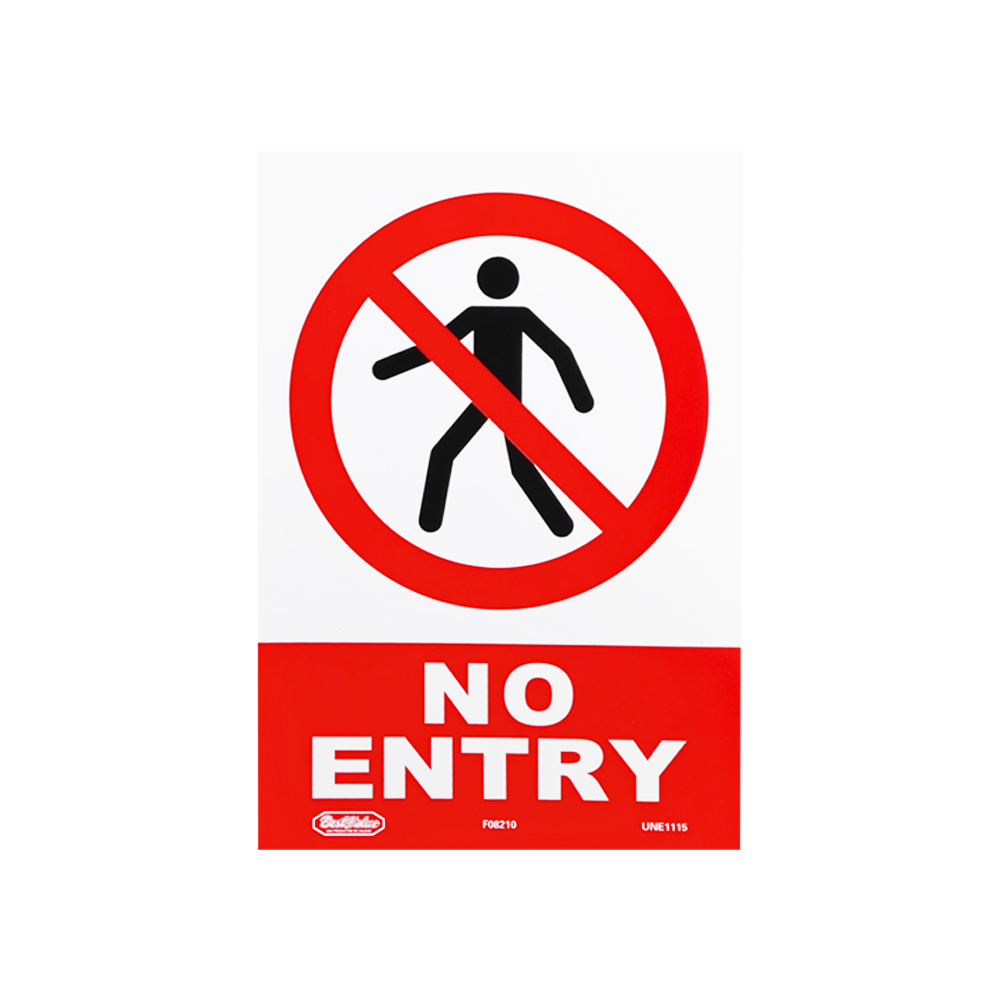 [F08210] Letrero De Informacion No Entry 20x30cm. Pvc Rígido. 21cm X 30cm