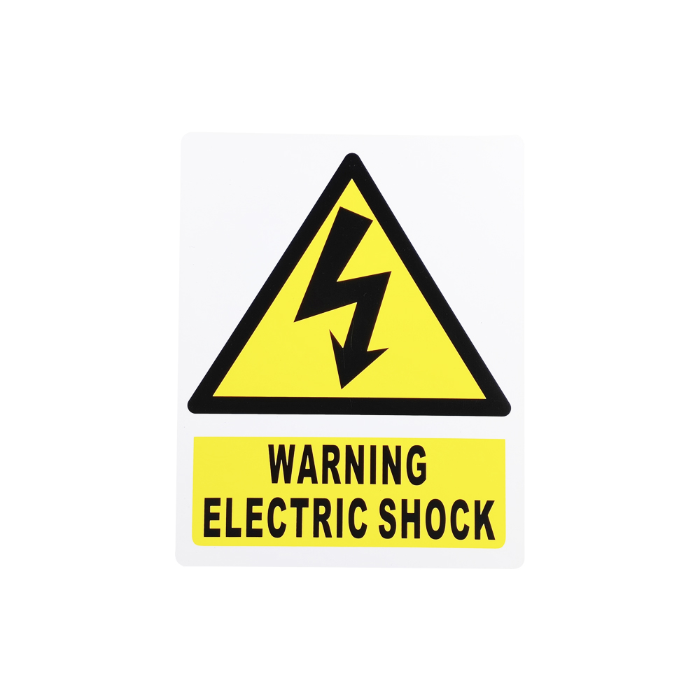 [F08214] Letrero De Informacion Warning Electric Shock. Pvc Rígido. 25cm X20cm