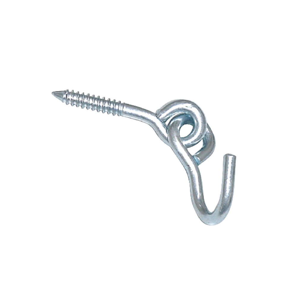 [F13046] Gancho Para Hamaca Tipo Tornillo. Plateado. 4(100)