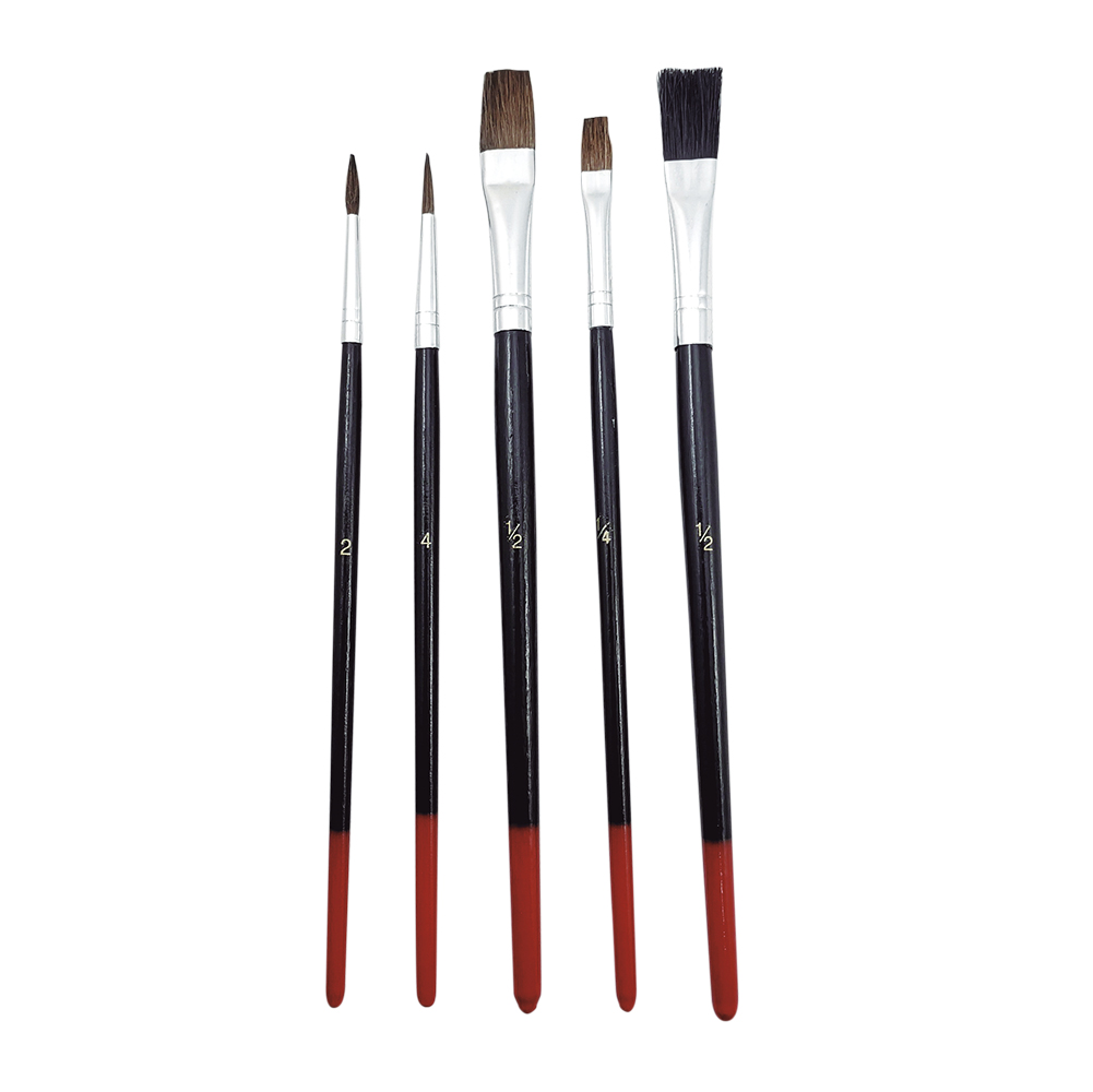 [F15061] Juego De Pinceles Bestvalue 5pzas. Cerdas Naturales. #2, #4, 1/2”, 1/4”, 1/2
