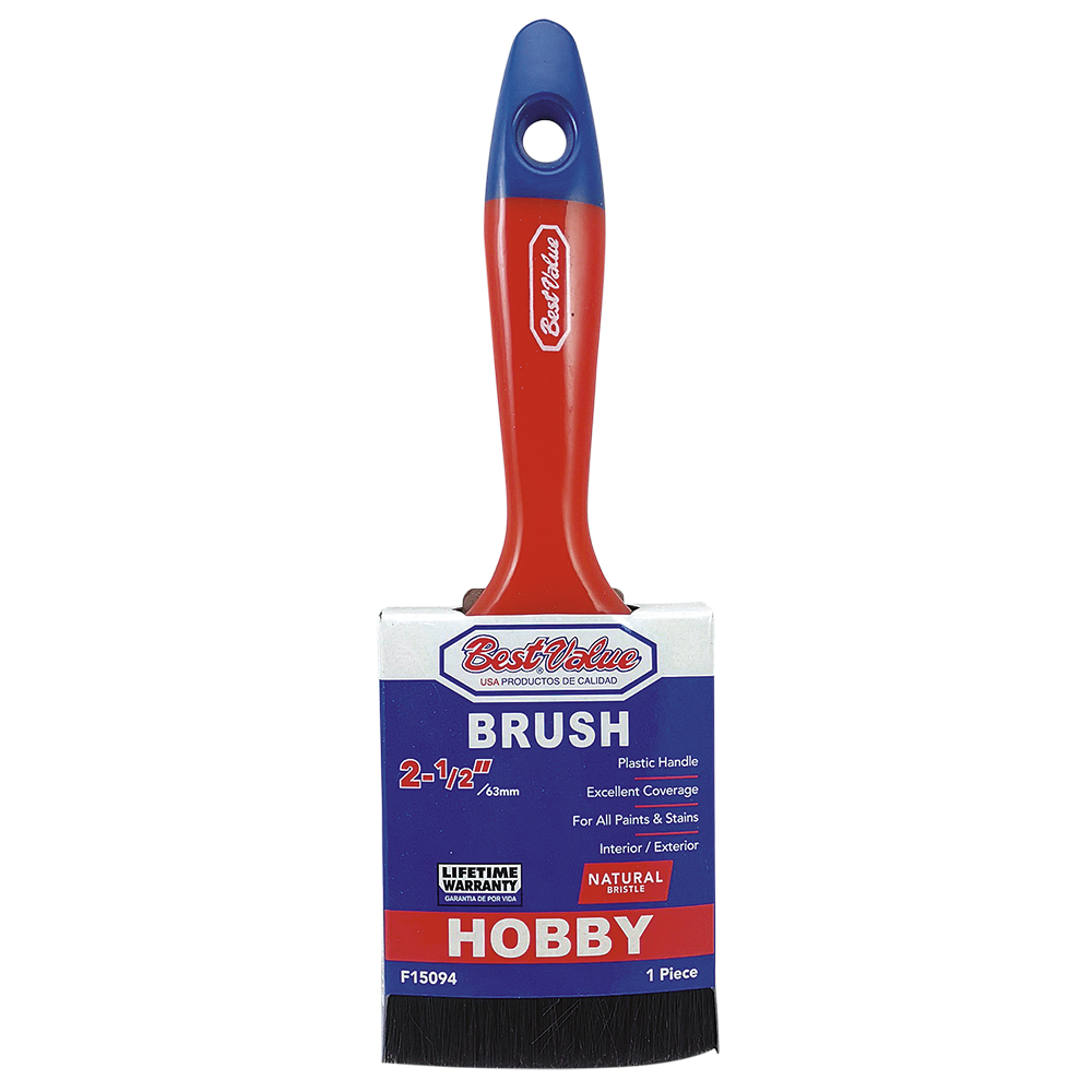 [F15094] Brocha Hobby 2-1/2” Cerda Natural M/plast. Natural. 2-1/2